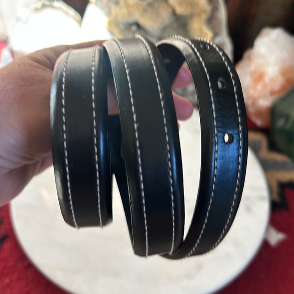 Men's Black Leather Belt NWOT - Picture 4 of 8